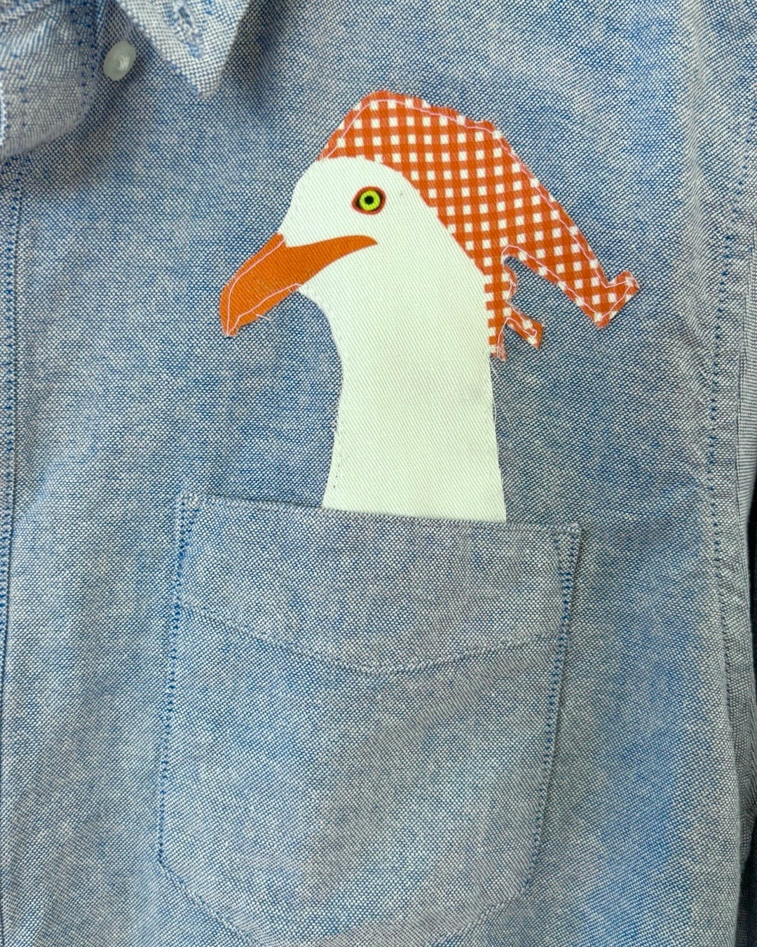 SEAGULL HEAD POCKET BLUE UNISEX OXFORD