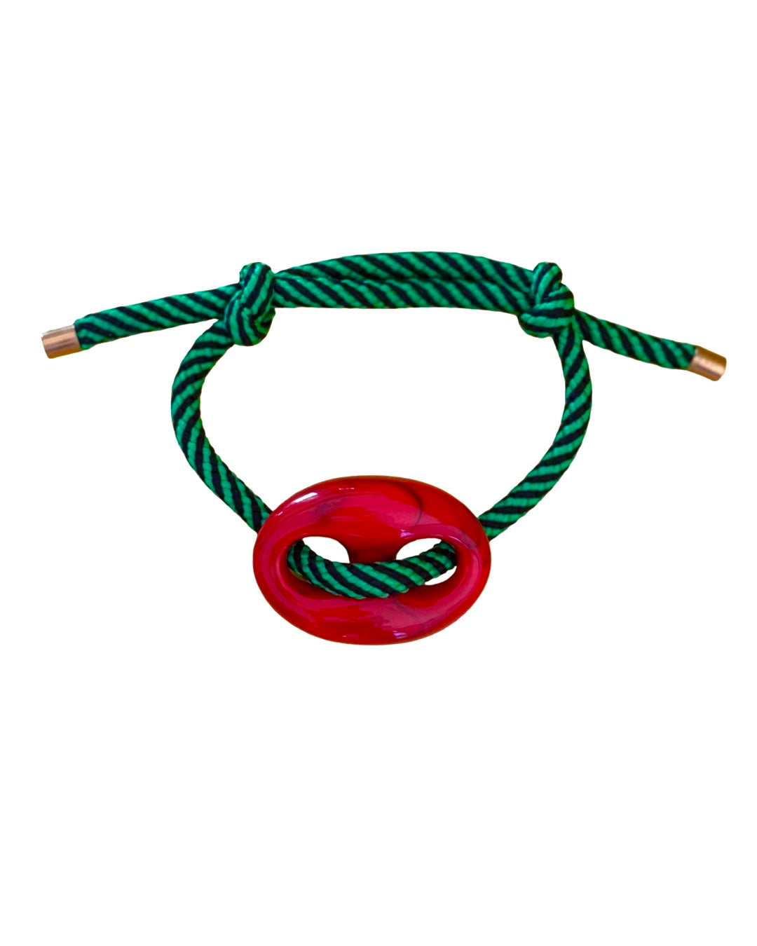 Navy Green Stripe Mariner Bracelet