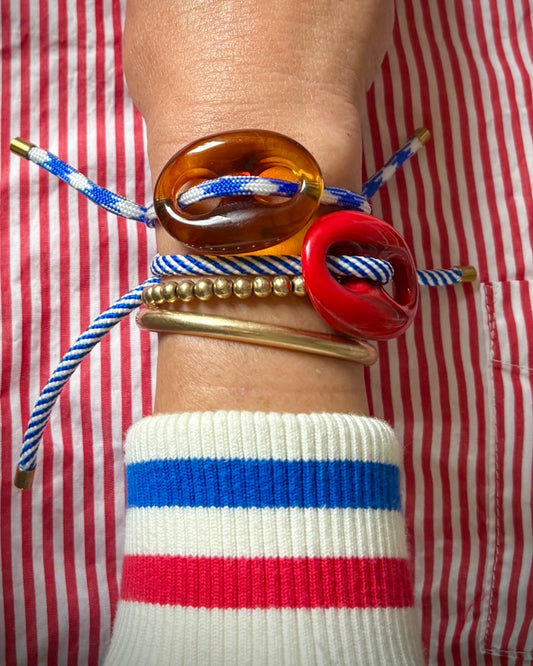 Blue White Stripe Mariner Bracelet