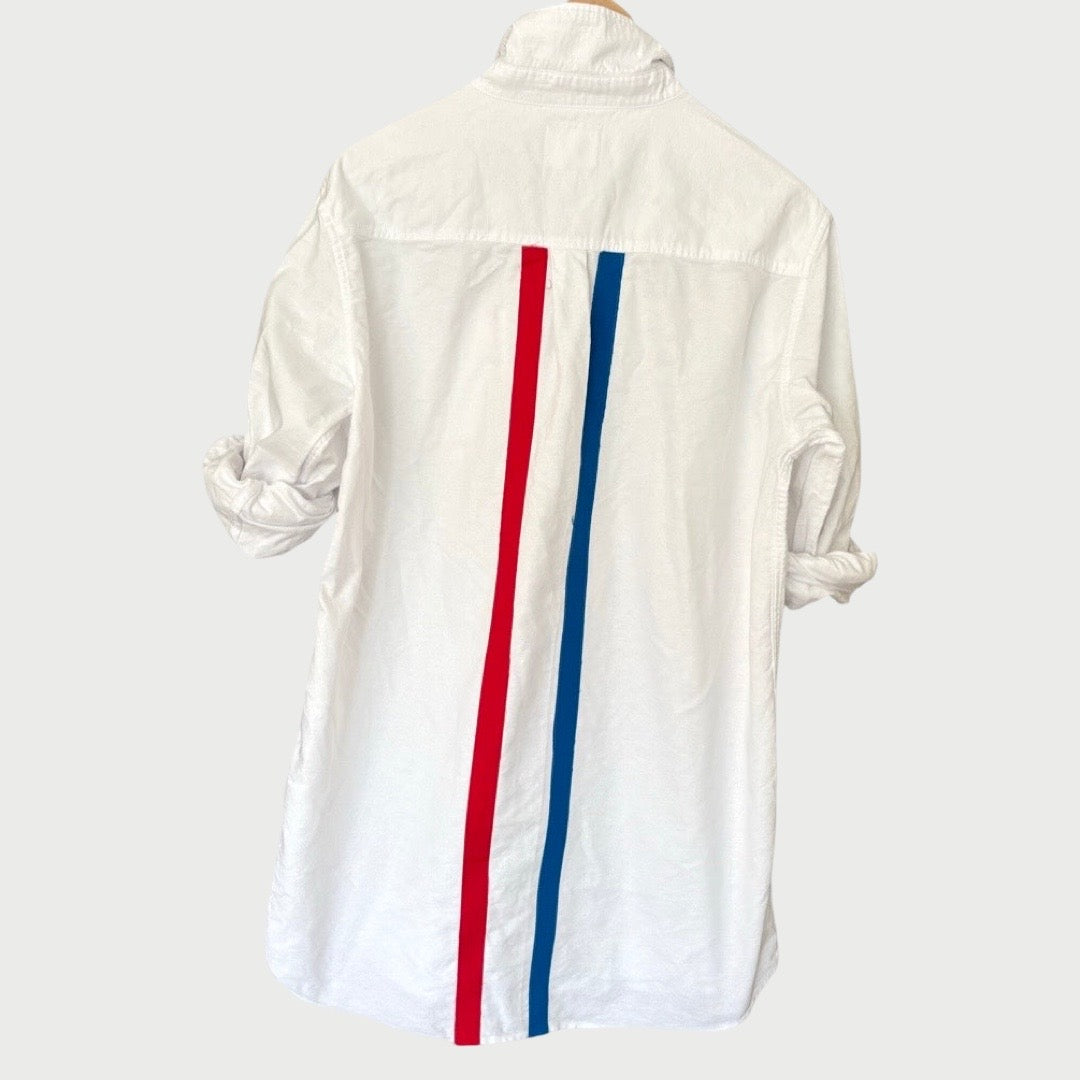 Sardine Stripes White Oxford Unisex Dress Shirt