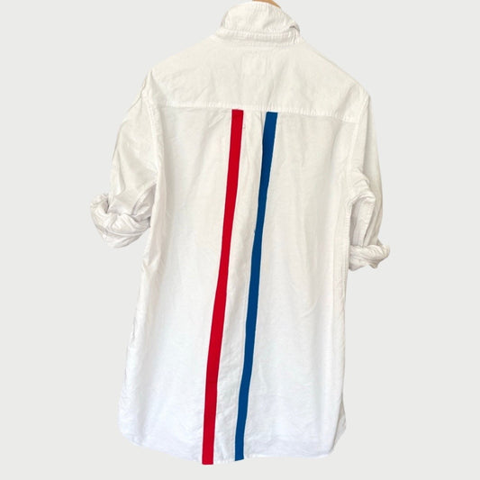 Sardine Stripes White Oxford Unisex Dress Shirt