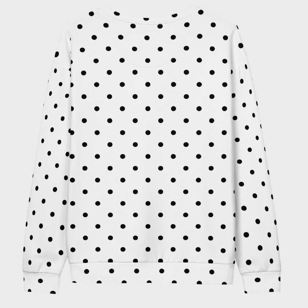White Polka Dot Unisex Lightweight Cotton sweatshirt