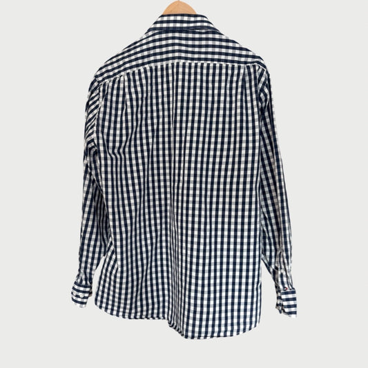 Men’s Medium Navy and White Check Shirt