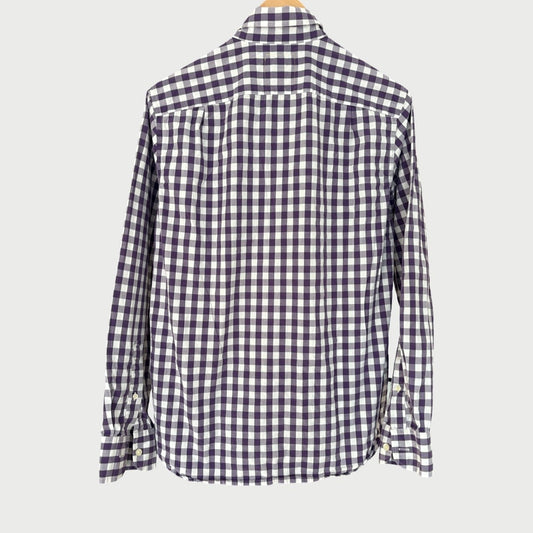 Citrine Bow Heart men’s Medium purple and white check Shirt