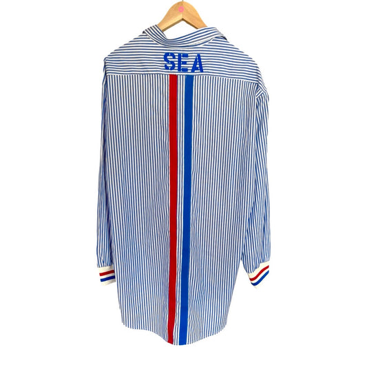 Sewn Red & Blue Stripes on Back Add On image 1