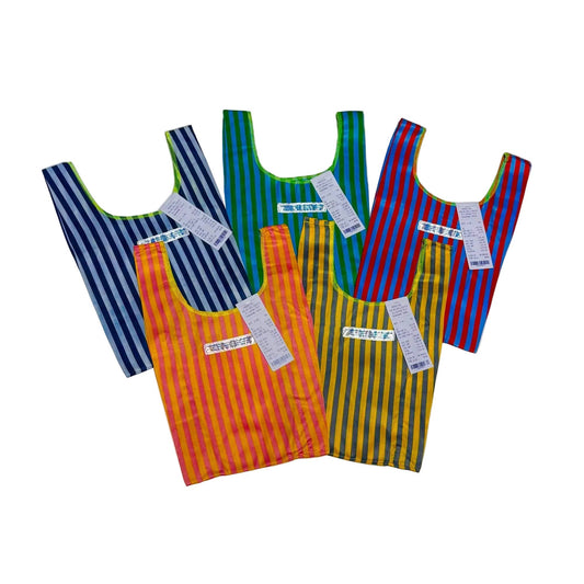 School Tie Fabric Mini Bag: Green x Light Blue