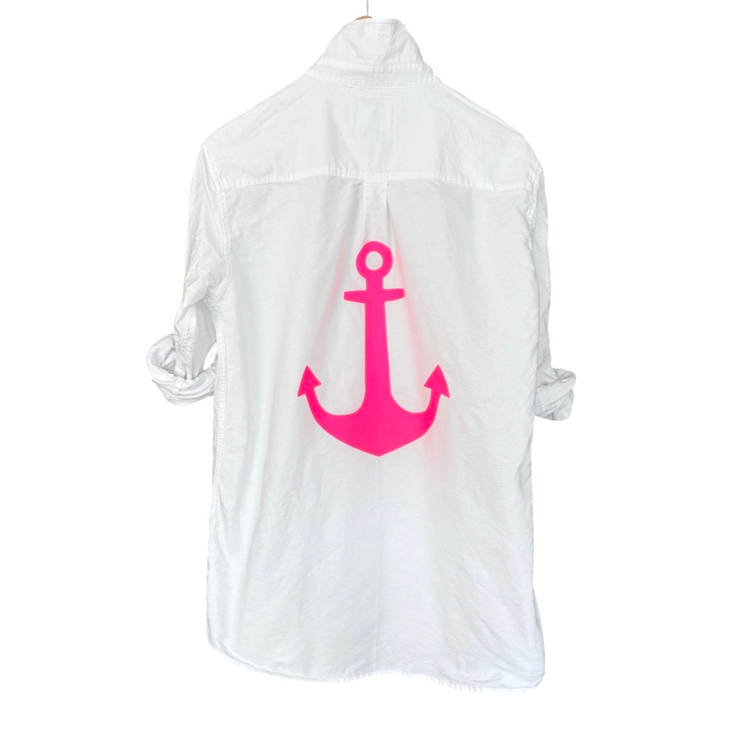 Seagull Anchor White Oxford Unisex Dress Shirt image 1