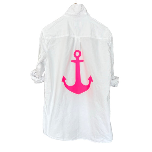 Seagull Anchor White Oxford Unisex Dress Shirt image 1