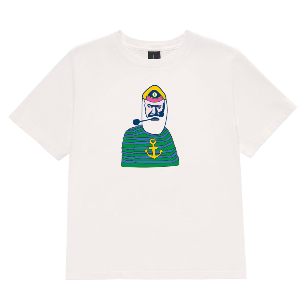 COLORFUL CAPTAIN WOMEN'S VINTAGE WHITE TEE