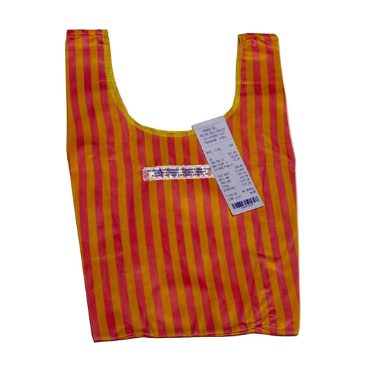 School Tie Fabric Mini Bag: Pink x Yellow