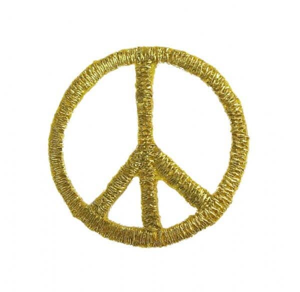 1" Peace Sign, Embroidered, Iron on Patch: Multi Color
