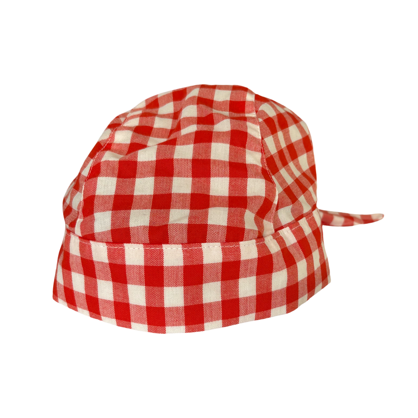 Scarf Hat Red & White Gingham Cotton image 1