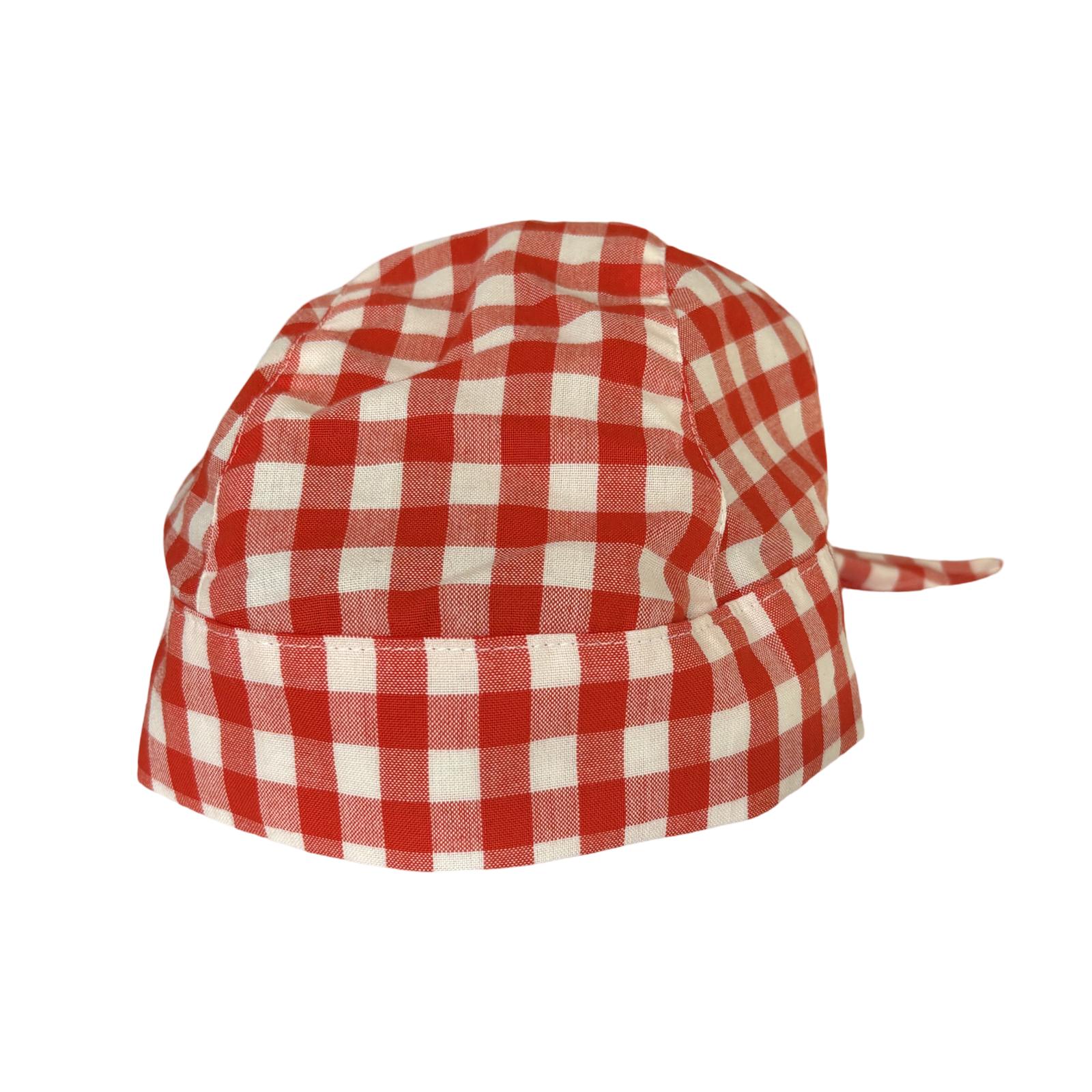 Scarf Hat Red & White Gingham Cotton image 1