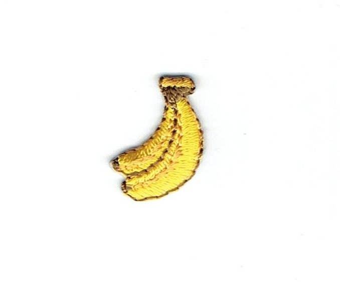 Mini- Small Banana Bunch - Fruit - Yellow - Embroidered Patch - Iron on Applique - 21540-C