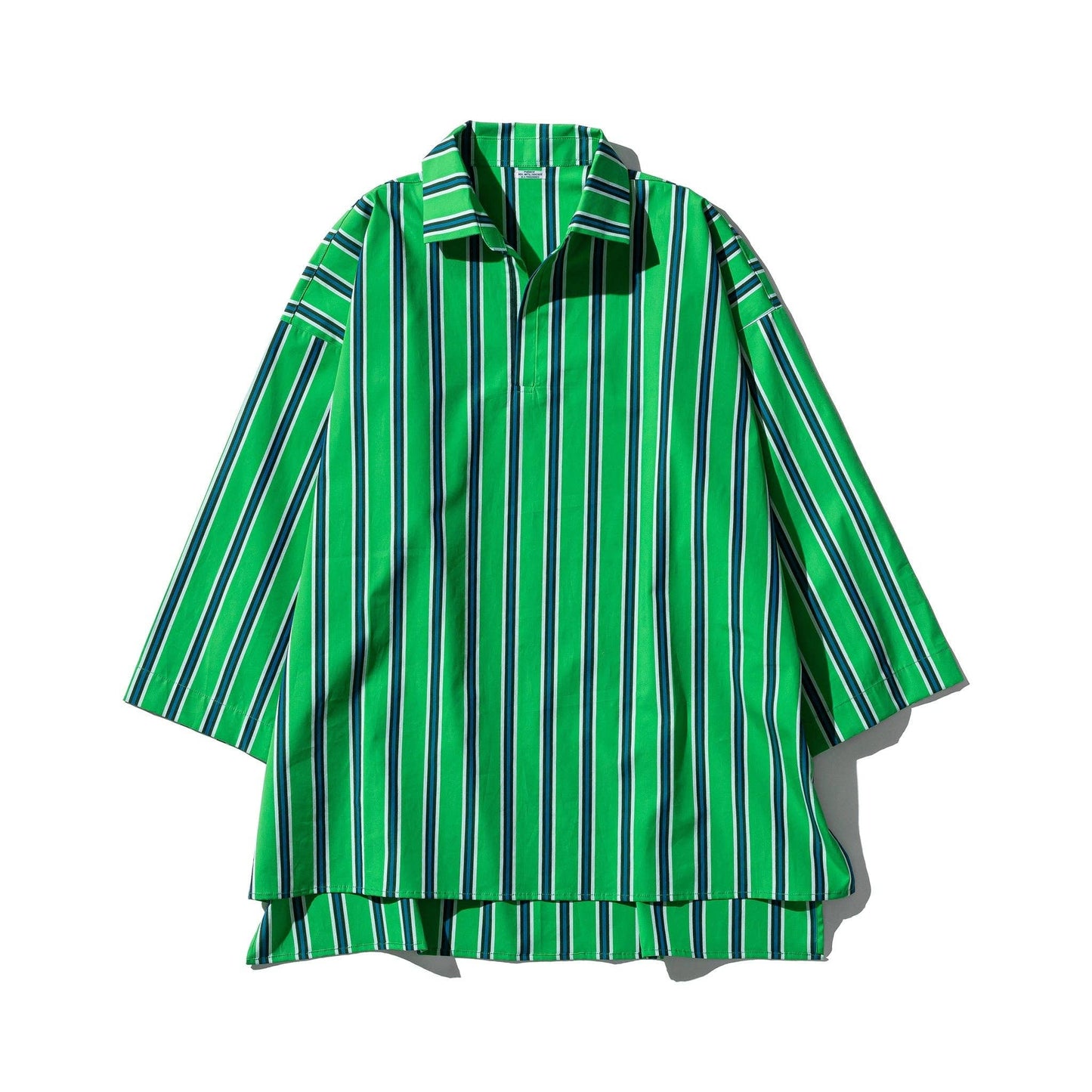 Cotton Stripe Shirt: Blue O/S