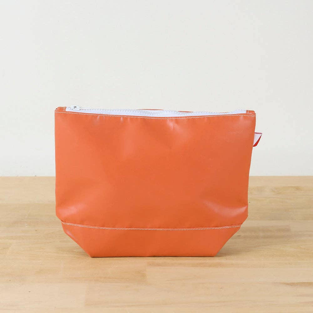 Big Sur Splash Zip Pouch: Orange / 11"W x 8"H x 3.5"D