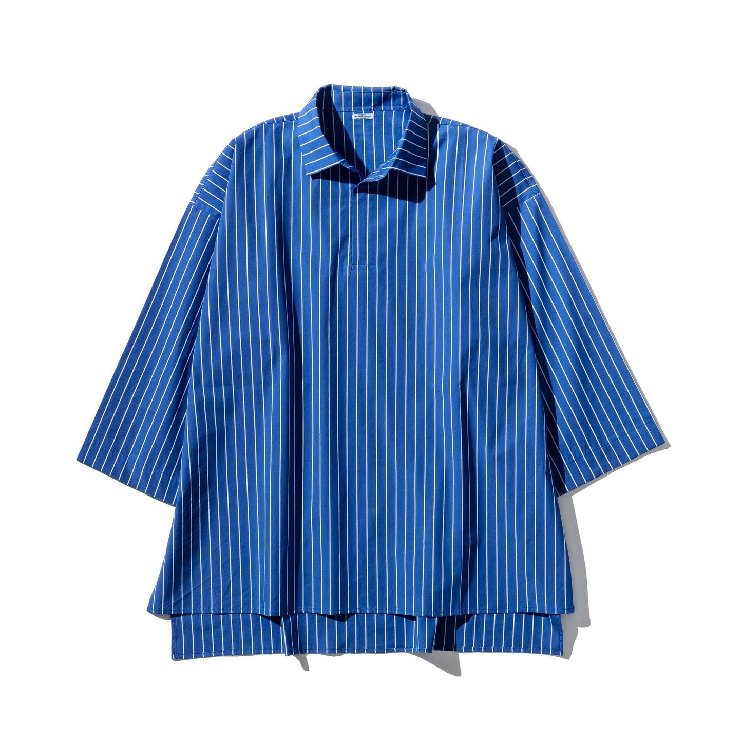 Cotton Stripe Shirt: Blue O/S