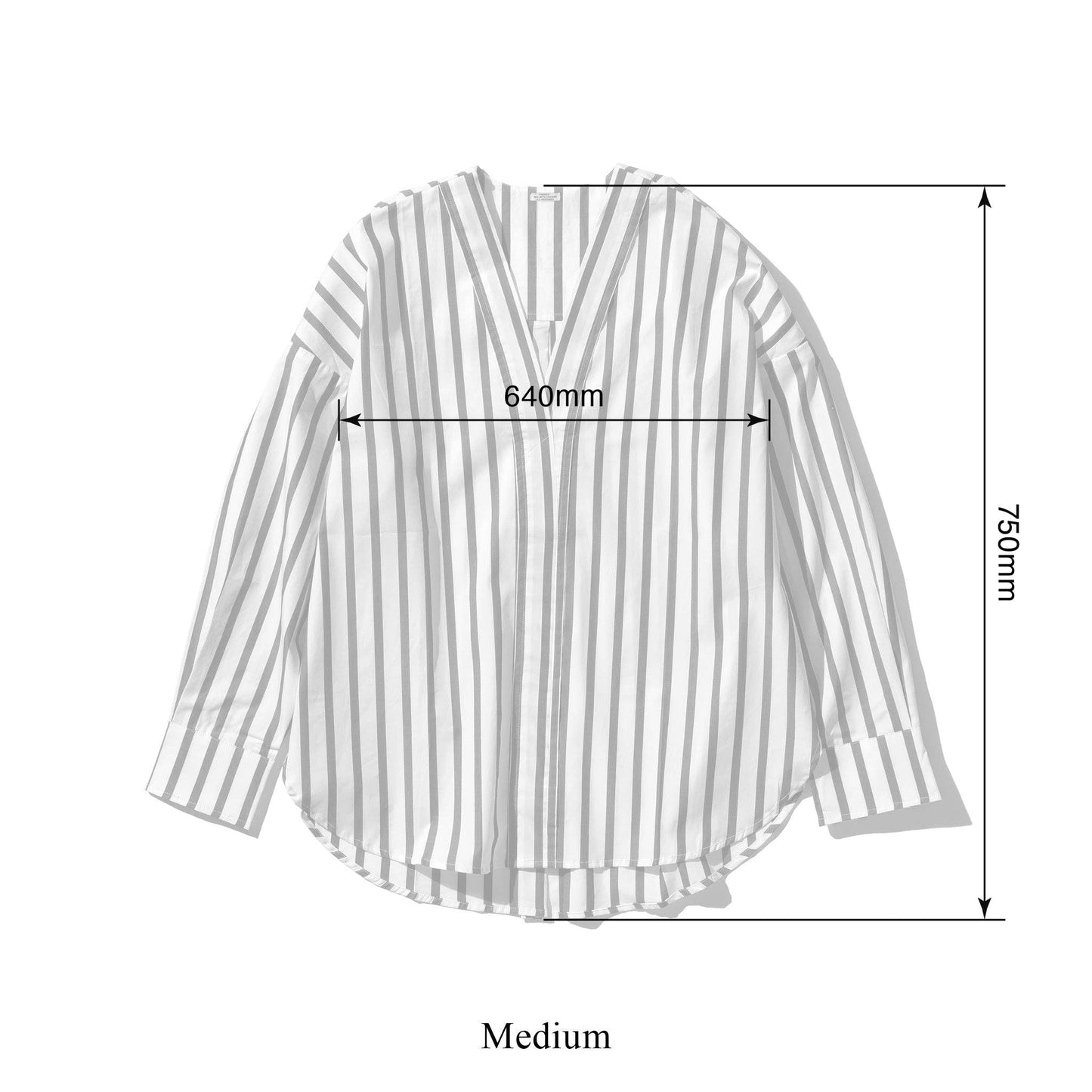 VNECK BLUE WHITE STRIPE O/S