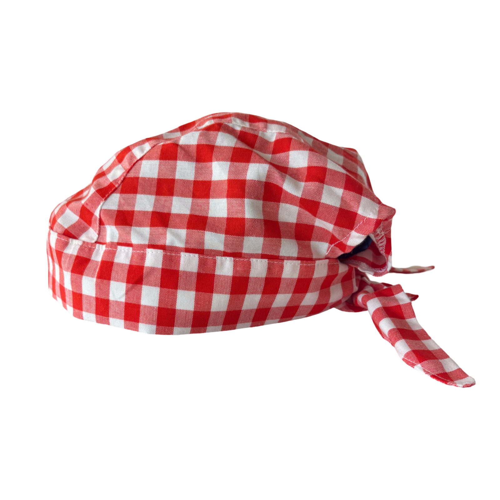 Scarf Hat Red & White Gingham Cotton image 0