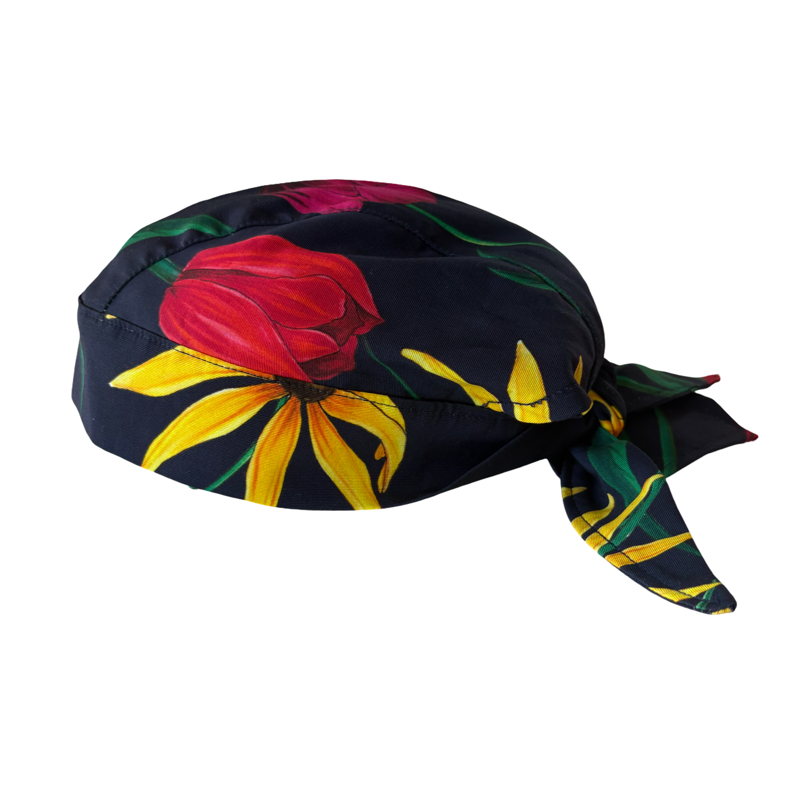 Scarf Hat Navy Floral Cotton image 0