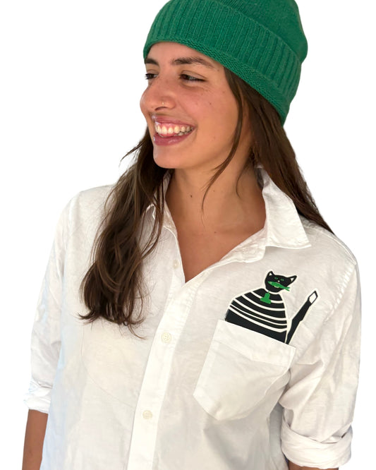 Sailor Cat White Oxford Unisex Dress Shirt