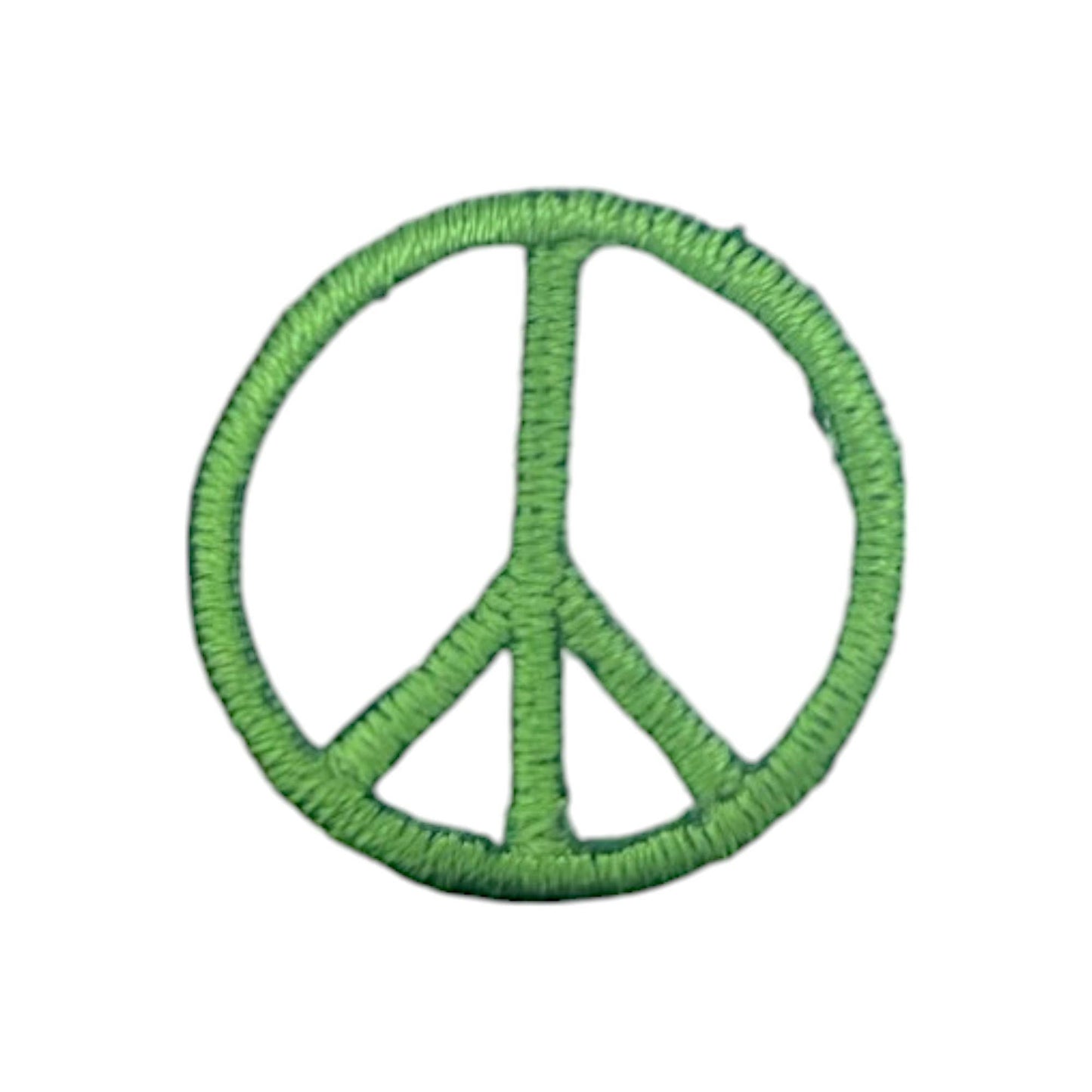 1" Peace Sign, Embroidered, Iron on Patch: Green