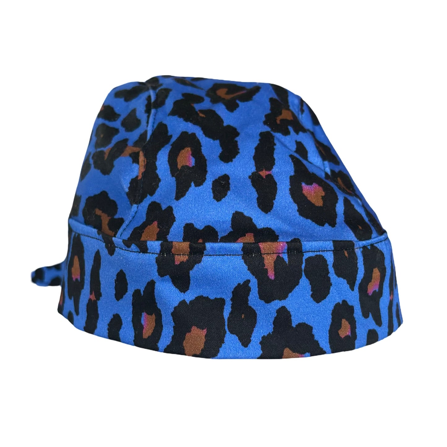 Scarf Hat Blue Leopard Cotton image 3