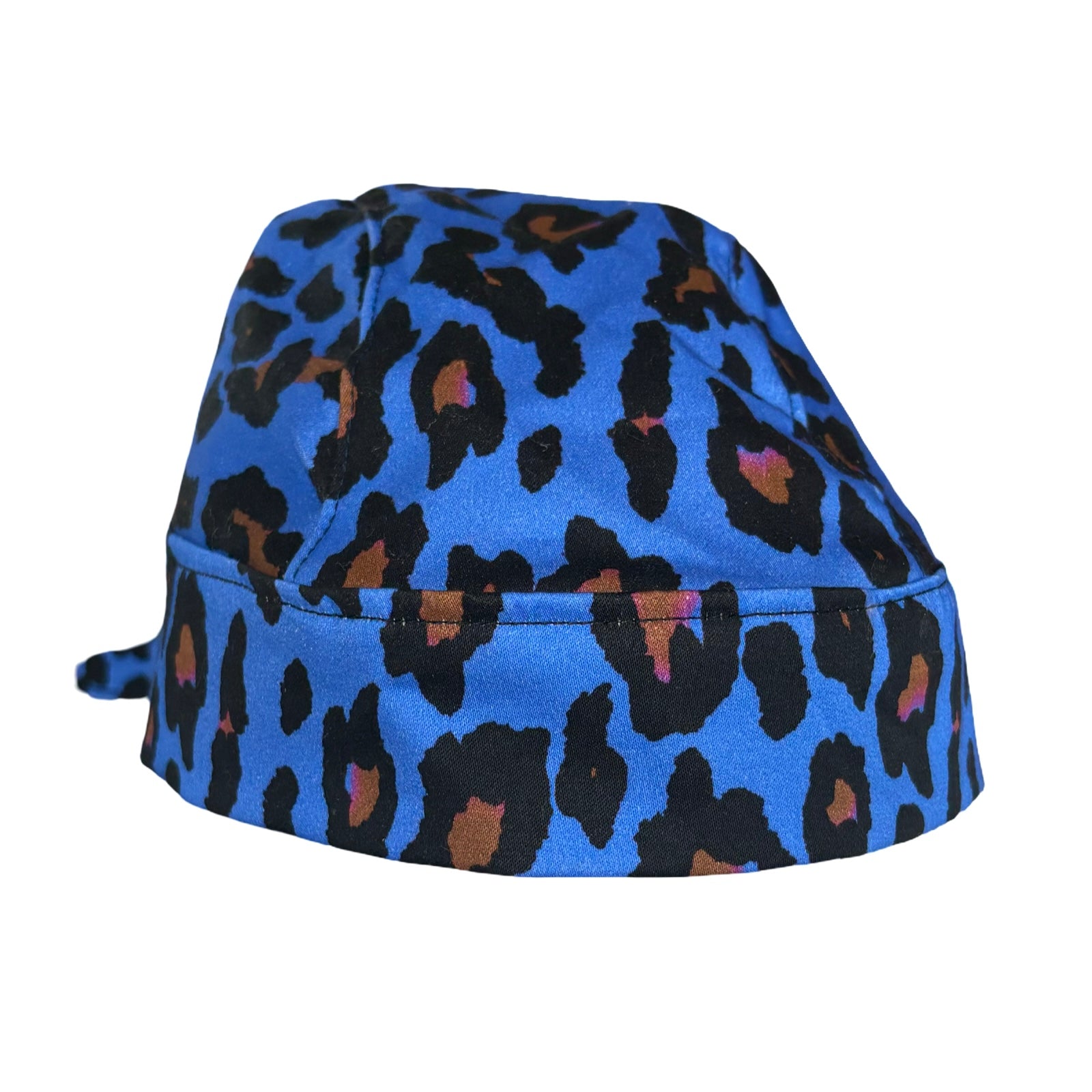 Scarf Hat Blue Leopard Cotton image 3