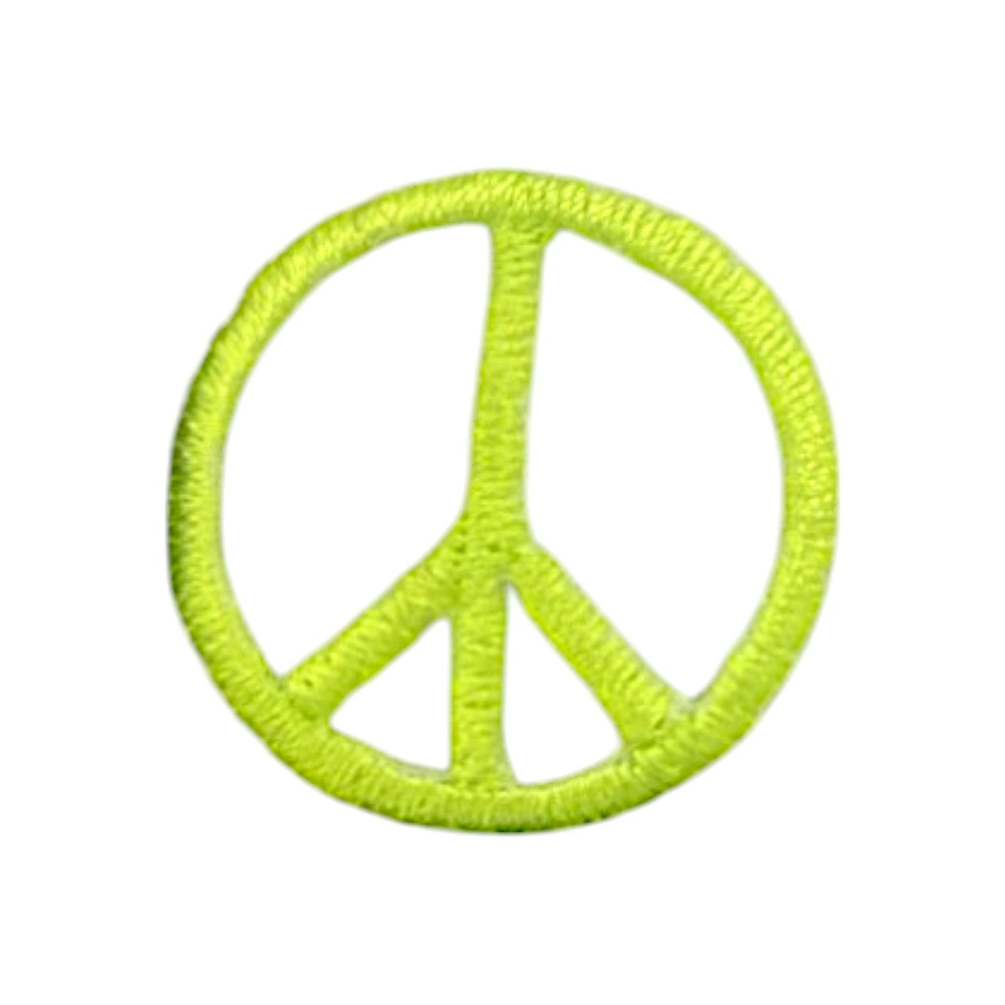 1" Peace Sign, Embroidered, Iron on Patch: Multi Color
