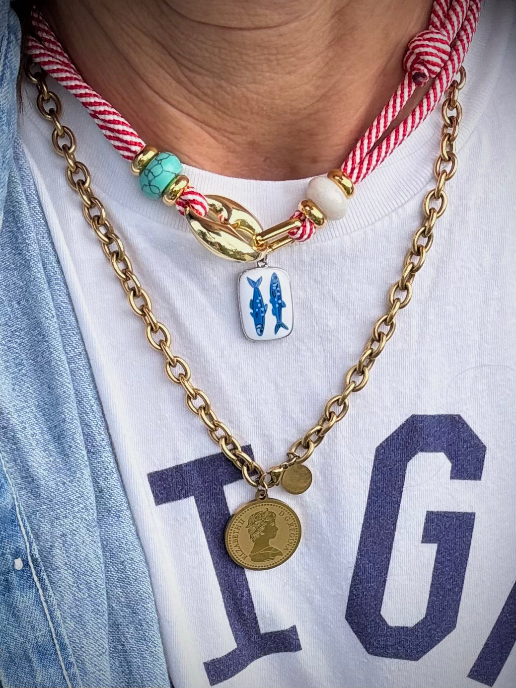 PARACHOKER RED WHITE BLUE SARDINE CHARM
