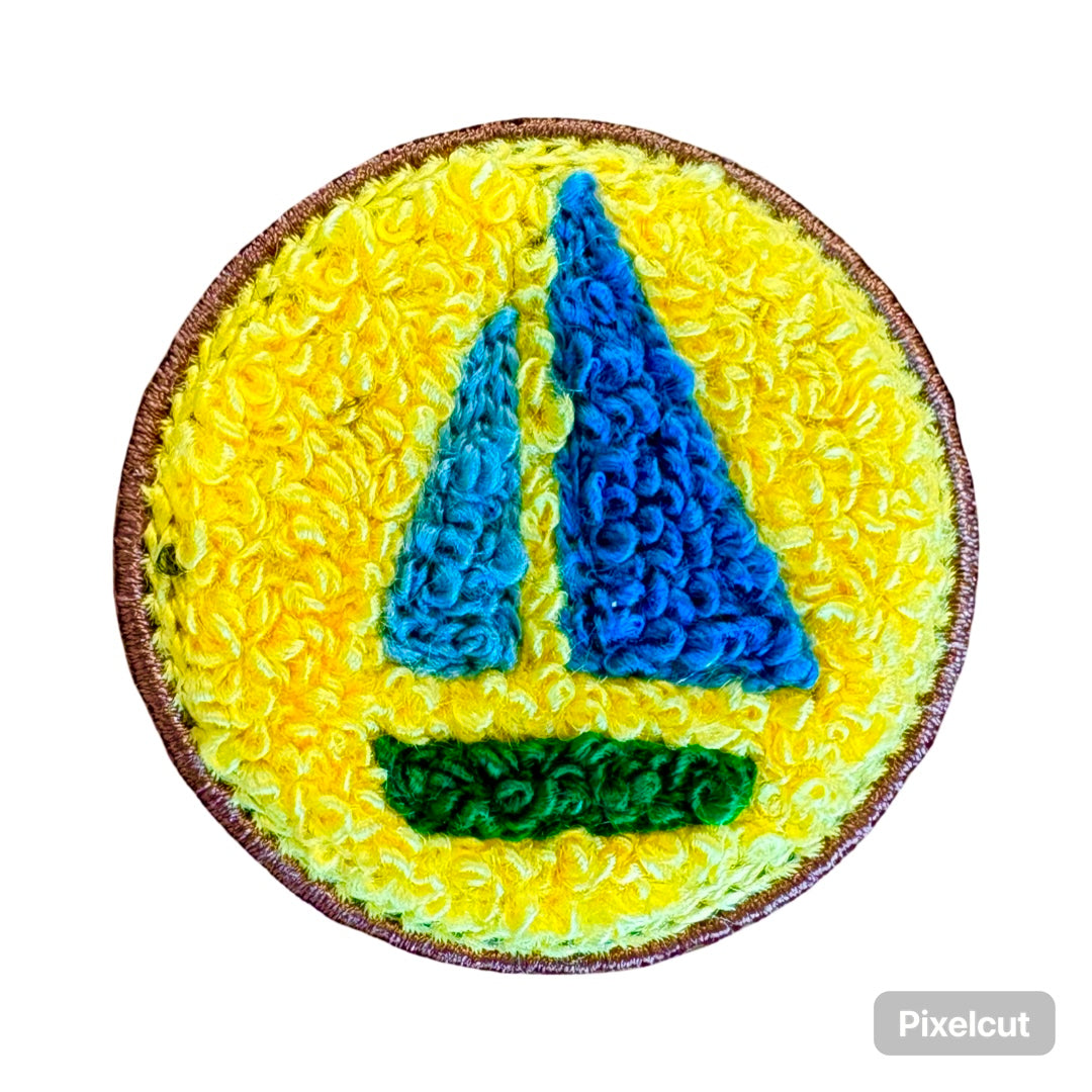 2” Chenille Round Sailboat Patch