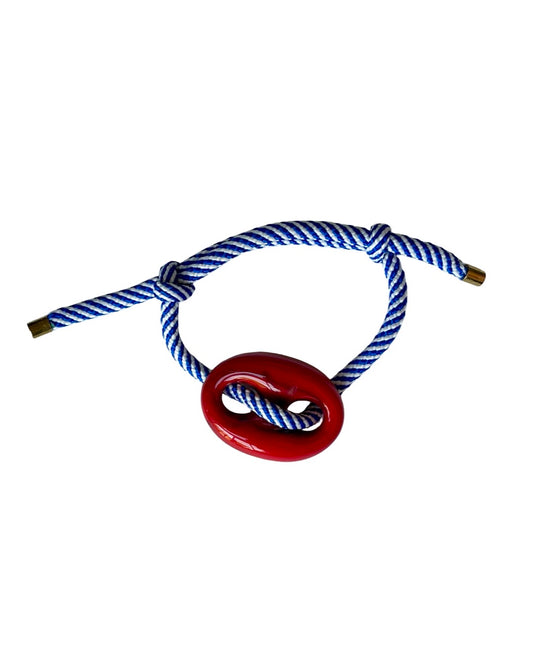Blue White Stripe Mariner Bracelet