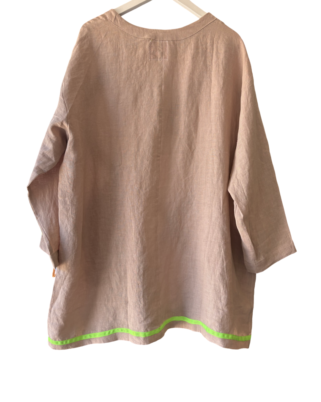 NEON EDGE LINEN TUNIC DRESS