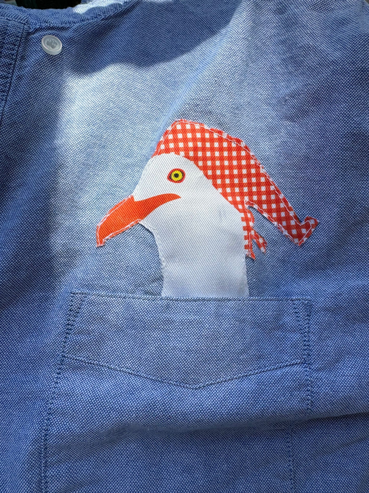 SEAGULL HEAD POCKET BLUE UNISEX OXFORD