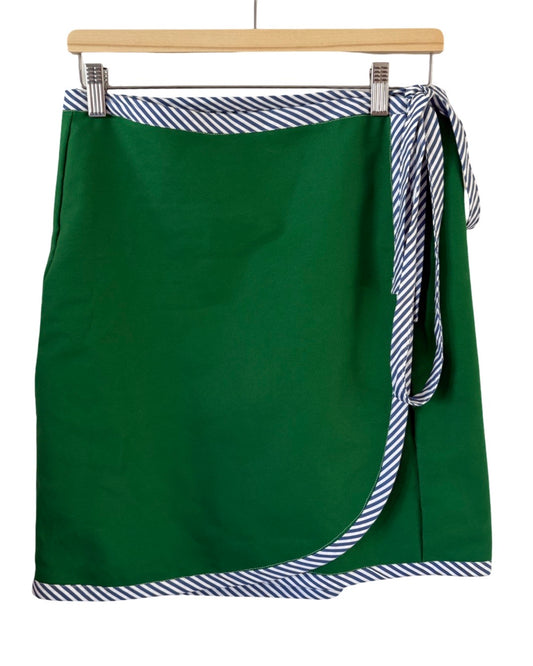 REVERSIBLE WRAP SKIRT GREEN