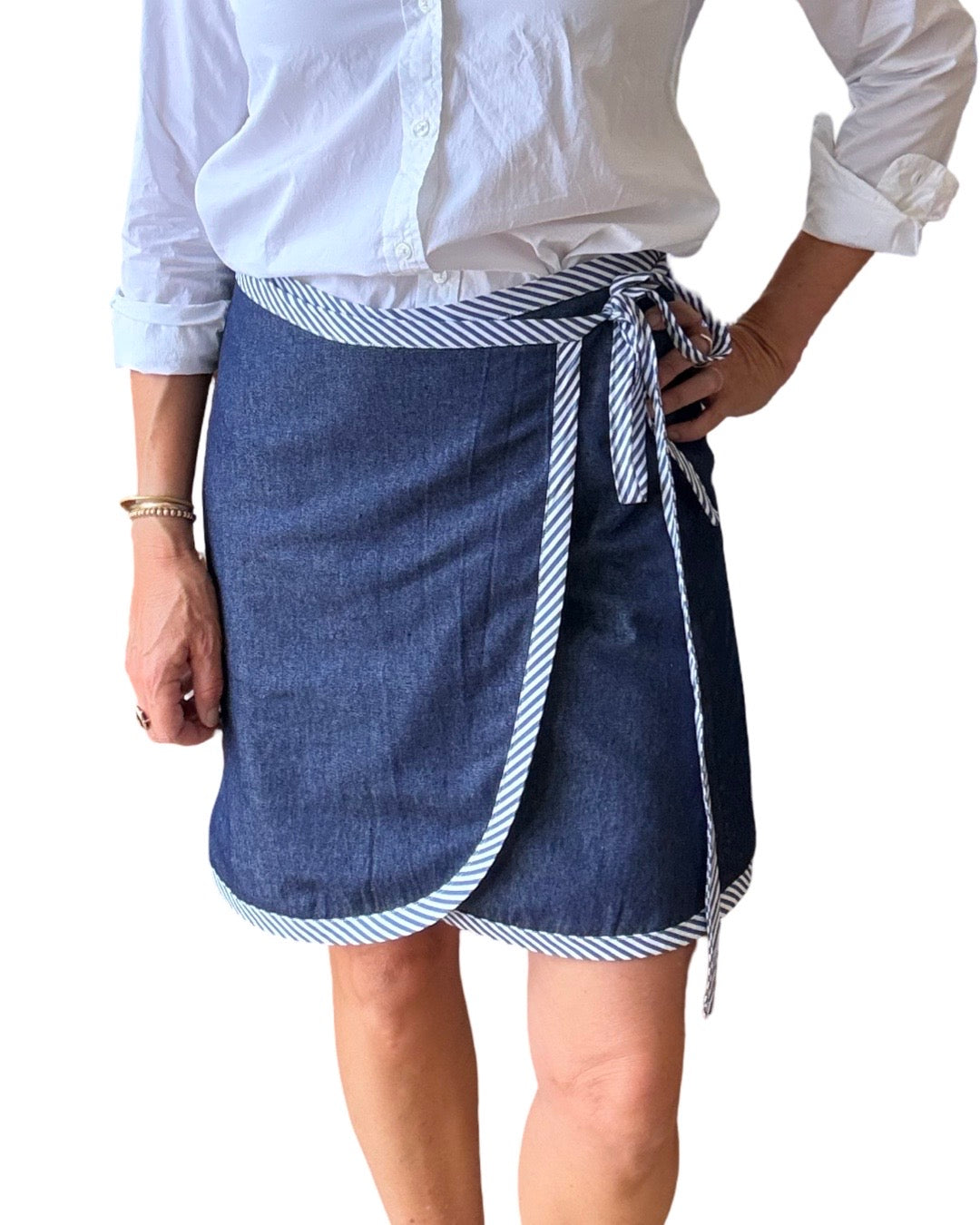 REVERSIBLE WRAP SKIRT GREEN