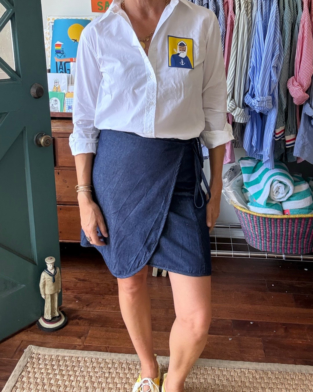 CHAMBRAY WRAP SKIRT