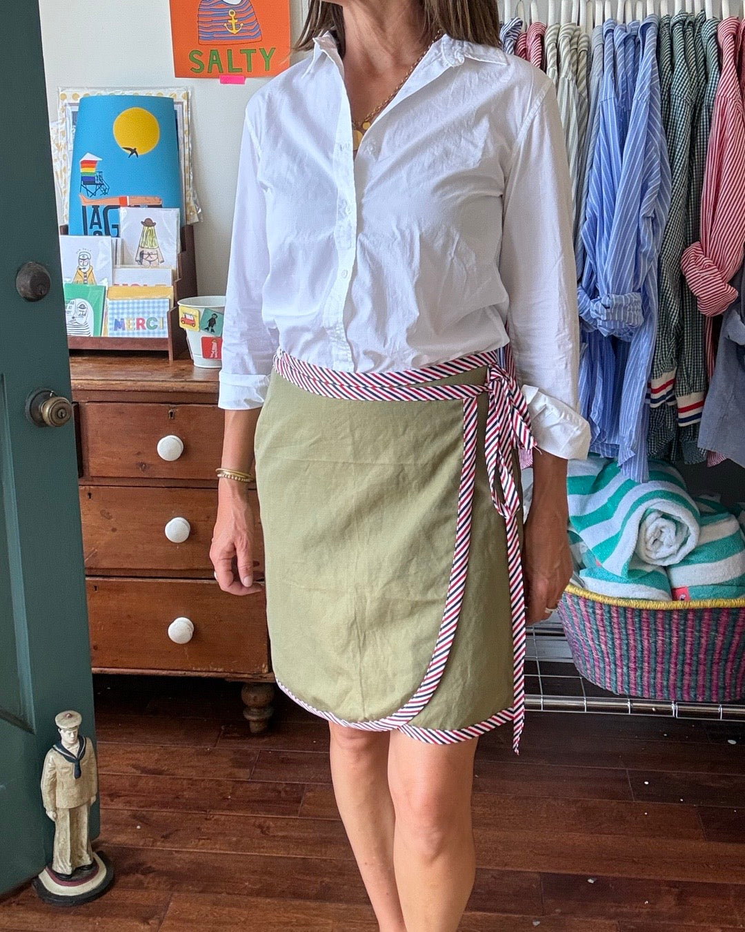 REVERSIBLE WRAP SKIRT KHAKI
