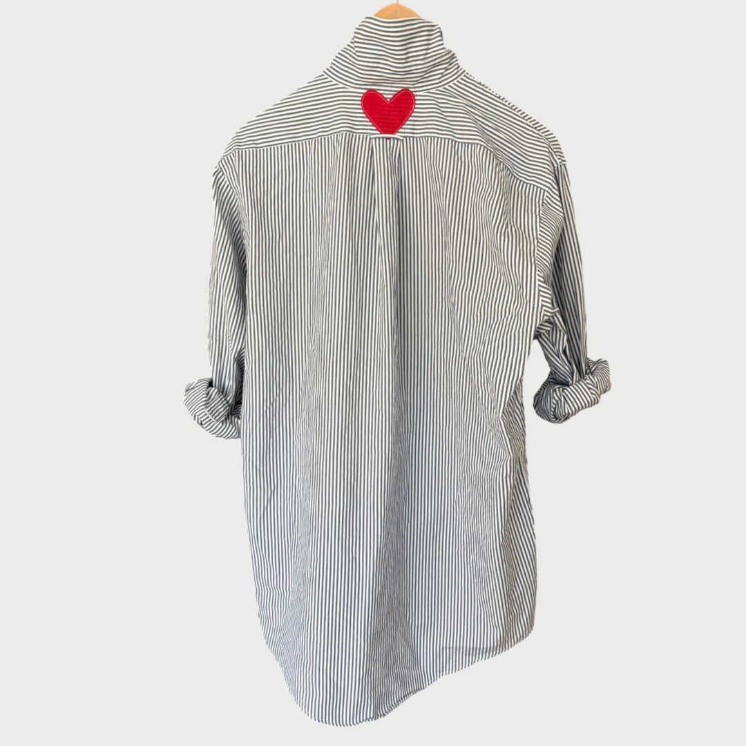 Men’s Large blue and white striped Amore Shirt