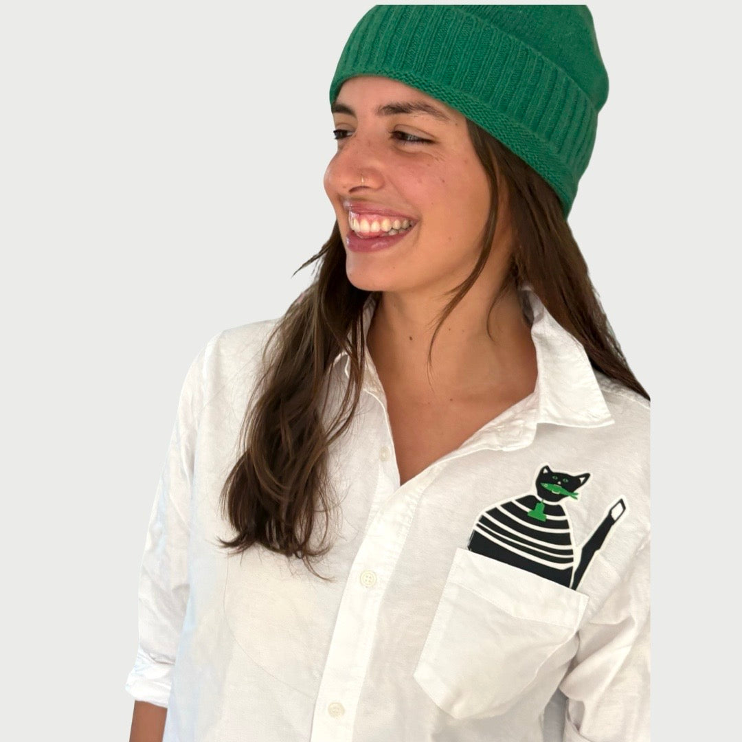 Sailor Cat White Oxford Unisex Dress Shirt