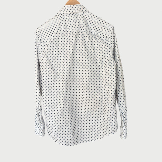 Men’s Small White with Navy X Heavy Flannel Shirt