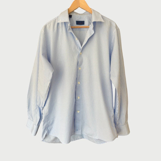 Men’s Large Blue and White Check Shirt