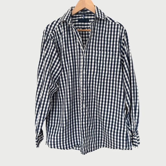 Men’s Medium Navy and White Check Shirt