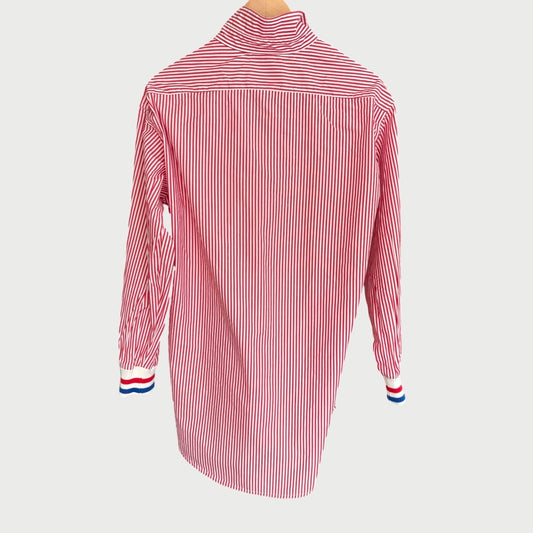 Boyfriend Shirt Red Stripe Sport Cuff