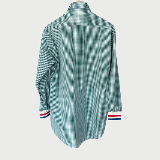 Boyfriend Shirt Green Check Sport Cuff