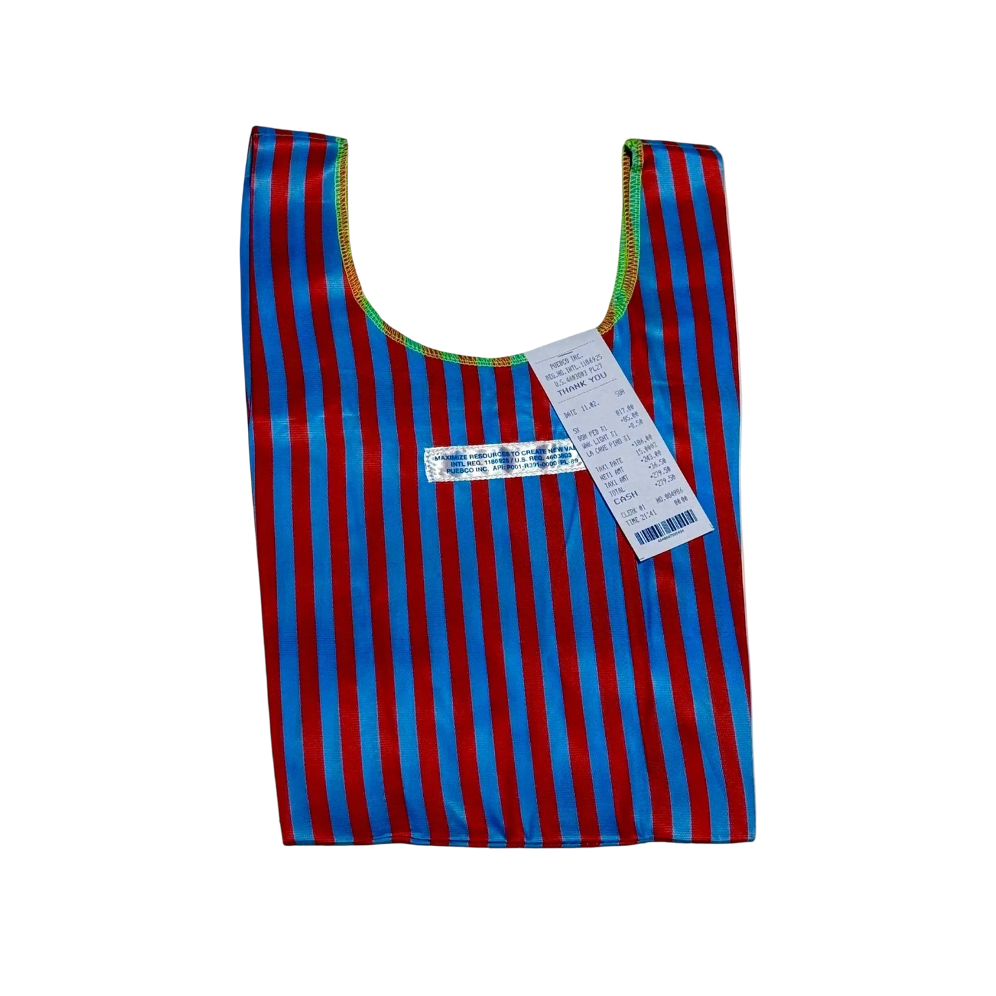 School Tie Fabric Mini Bag: Red x Light Blue