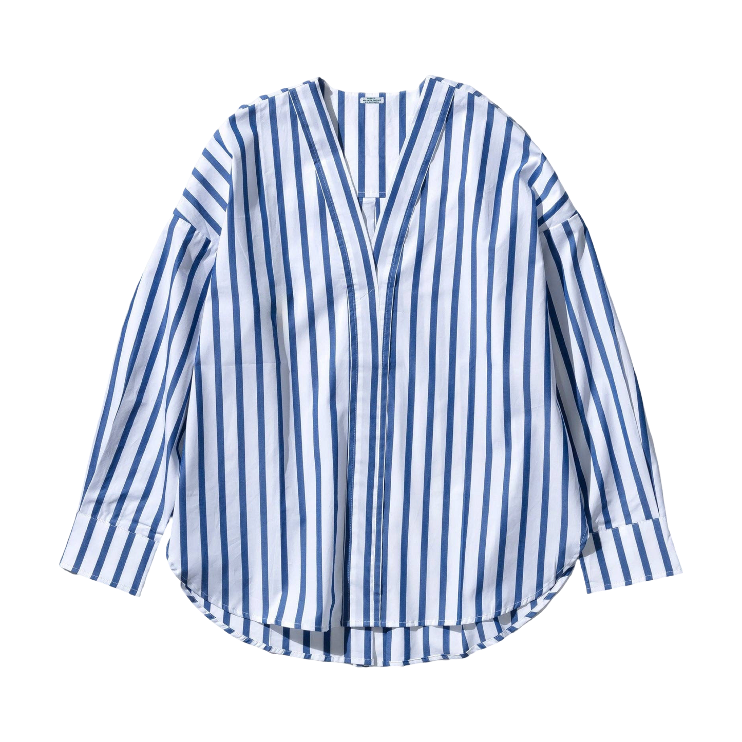 VNECK BLUE WHITE STRIPE O/S