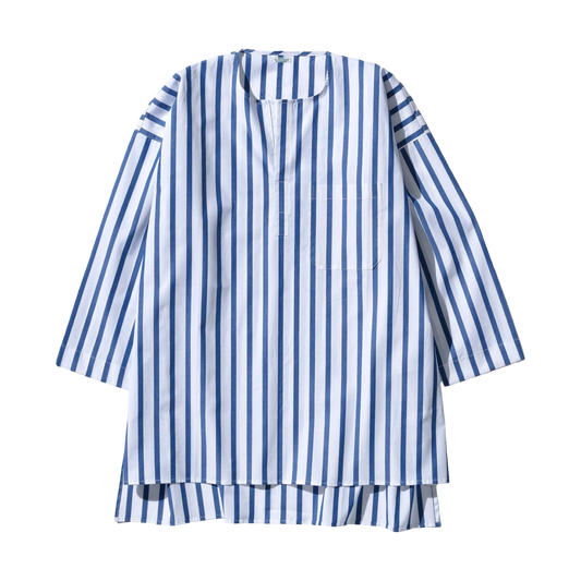 CREWNECK WHITE BLUE STRIPE 0/S