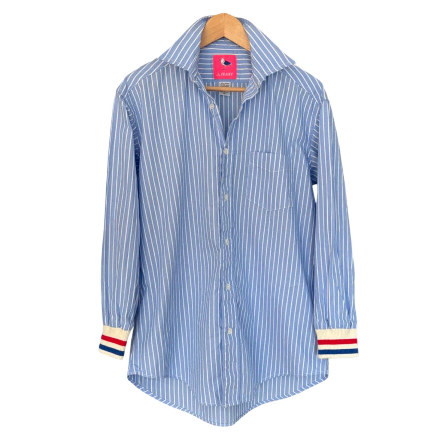 BOYFRIEND LT BLUE STRIPE SPORT CUFF
