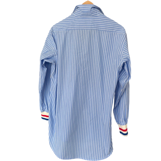 BOYFRIEND LT BLUE STRIPE SPORT CUFF